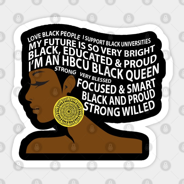 HBCU Black Queen Hair Art Sticker by blackartmattersshop